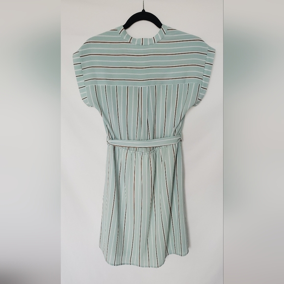 Monteau Striped Dress with Waist Tie - Picture 2 of 4